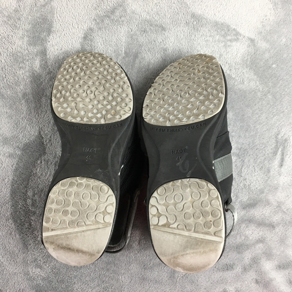 Naot Apollo Women 41 L10 Black Silver Metallic Leather Strappy Sport Sandals - Picture 8 of 16